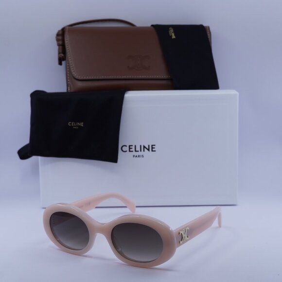 Celine CL40194U 74B Oval Sunglasses – Shiny Pink/Grey Gradient - Picture 5 of 13